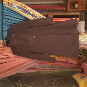 Calvin Klein Women's Ring Snap Detail Asymmetrical Closure Stand Collar